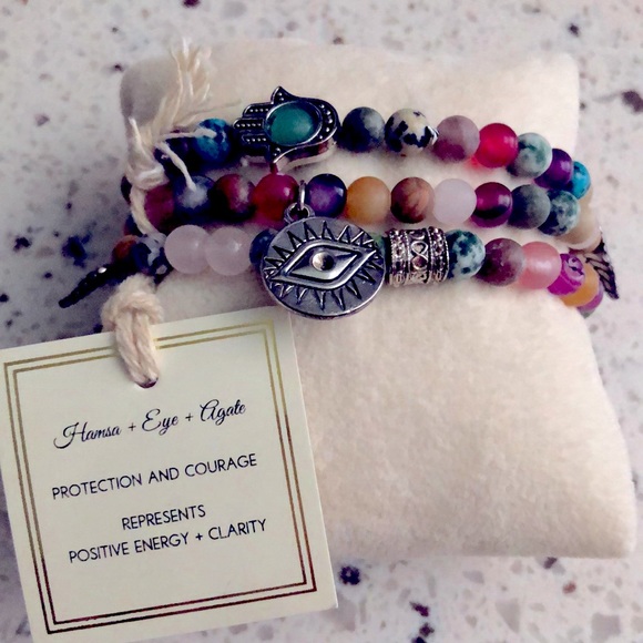 Stunning stone and charm bracelet